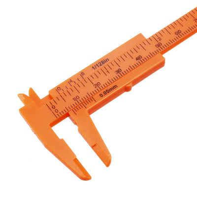 Harfington Vernier Caliper 80mm 3 Inch Metric Mini Double Scale Plastic Ruler Measuring Tool 1Set