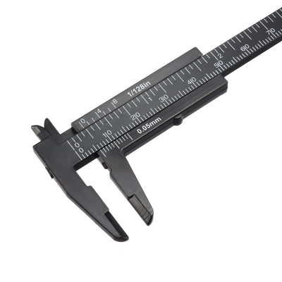 Harfington Vernier Caliper 80mm 3 Inch Metric Mini Double Scale Plastic Ruler Measuring Tool 1Set