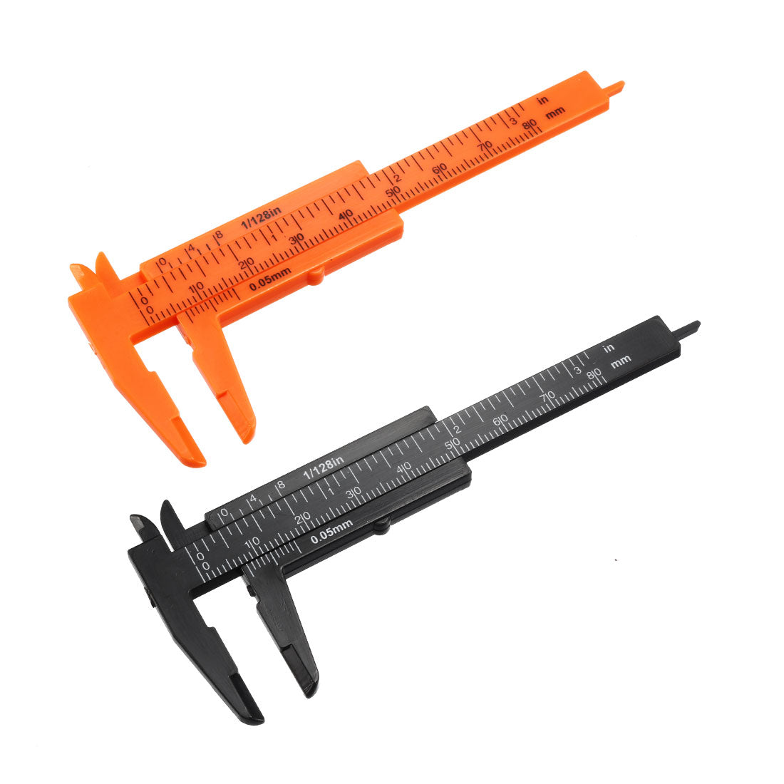 Harfington Vernier Caliper 80mm 3 Inch Metric Mini Double Scale Plastic Ruler Measuring Tool 1Set