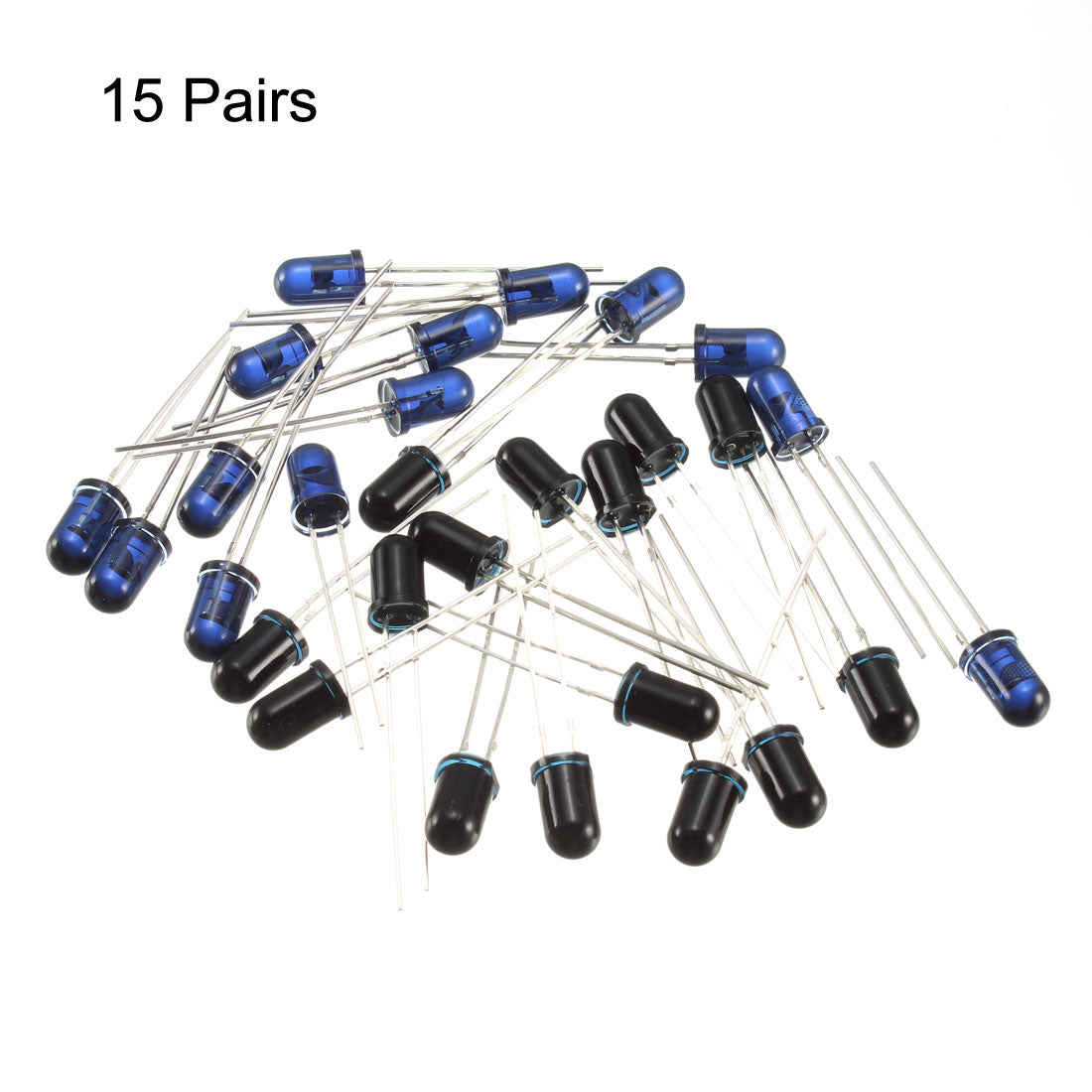 Harfington 15pair 5mm 940nm LEDs Infrared Emitter and IR Receiver Diode DC 1.2V