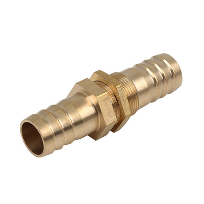 Harfington 14mm Brass Hose Barb Fitting Connector Coupler for Joiner Air Water Fuel Pipe