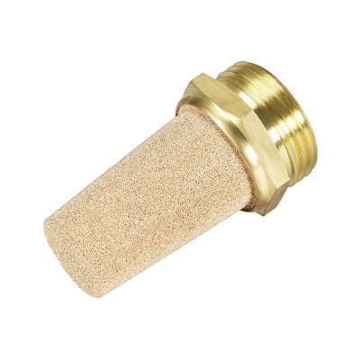 Harfington Sintered Bronze Exhaust Muffler  - Brass Body Pneumatic Air Muffler Air Flow Speed Controller Brass Flow Control Muffler