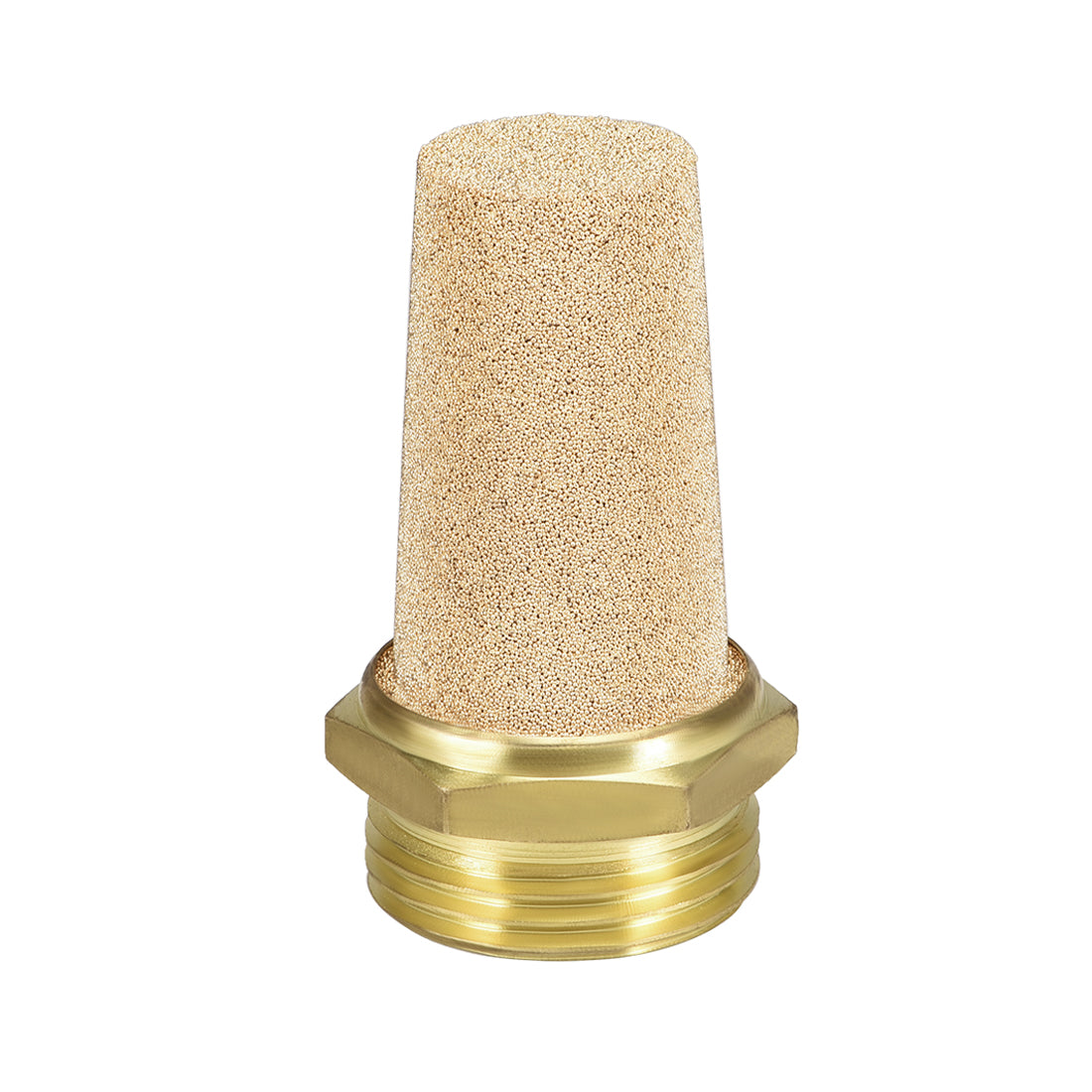 Harfington Sintered Bronze Exhaust Muffler  - Brass Body Pneumatic Air Muffler Air Flow Speed Controller Brass Flow Control Muffler