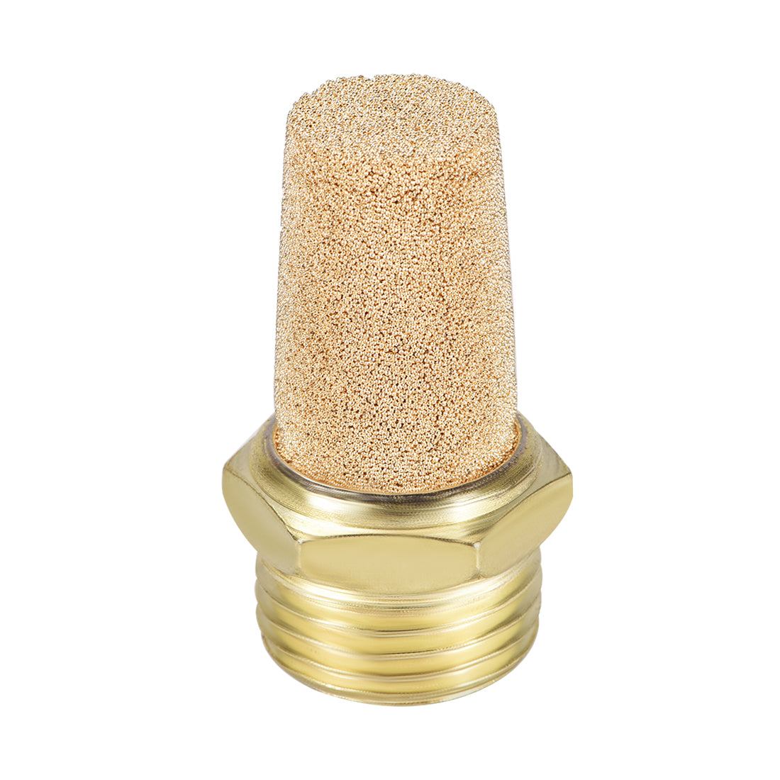 Harfington Sintered Bronze Exhaust Muffler  - Brass Body Pneumatic Air Muffler Air Flow Speed Controller Brass Flow Control Muffler