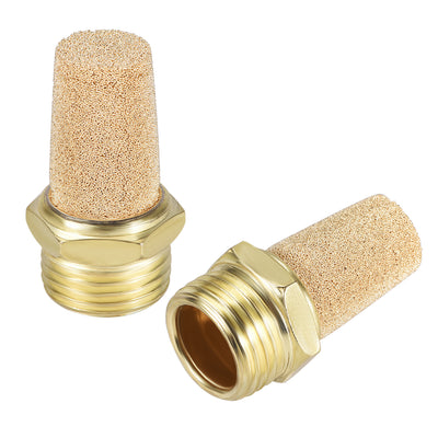 Harfington Exhaust Muffler Brass Body Pneumatic Air Muffler Air Flow Speed Controller