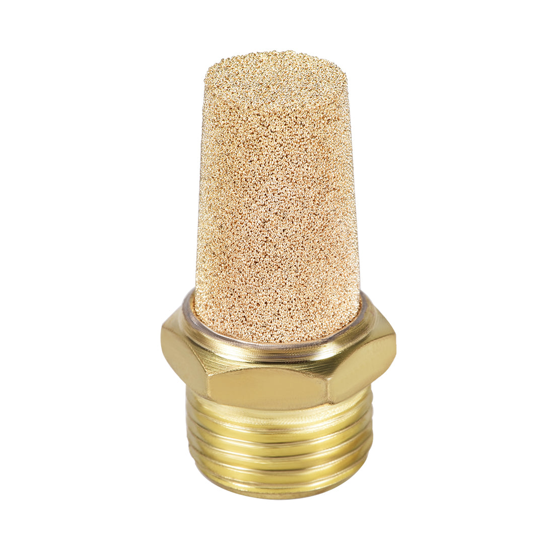 Harfington Sintered Bronze Exhaust Muffler  - Brass Body Pneumatic Air Muffler Air Flow Speed Controller Brass Flow Control Muffler