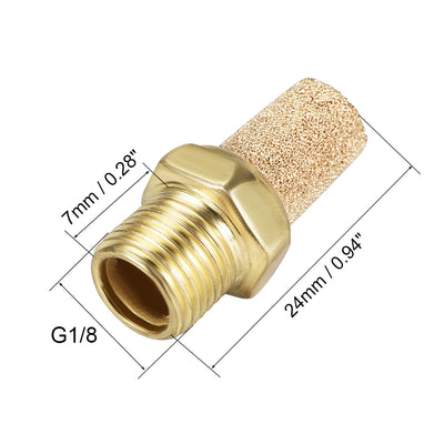 Harfington Exhaust Muffler Brass Body Pneumatic Air Muffler Air Flow Speed Controller