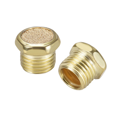 Harfington Sintered Bronze Exhaust Muffler Body Flat Pneumatic Air Muffler Controller Brass Flow Control Muffler