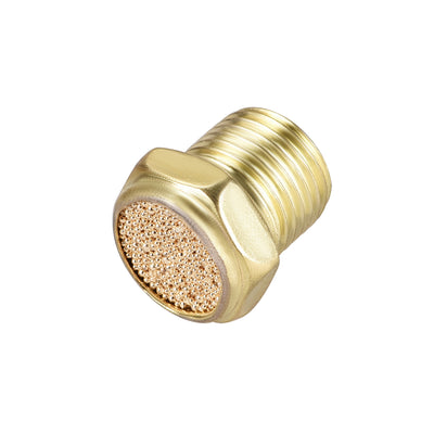 Harfington Exhaust Muffler Flat Pneumatic Air Muffler Air Flow Speed Controller Brass Flow Control Muffler