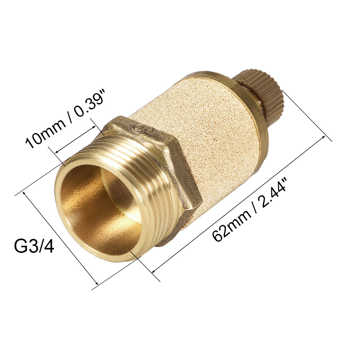 Harfington Sintered Bronze Exhaust Muffler Top Adjustable  - Brass Body Pneumatic Air Muffler Air Flow Speed Controller Brass Flow Control Muffler