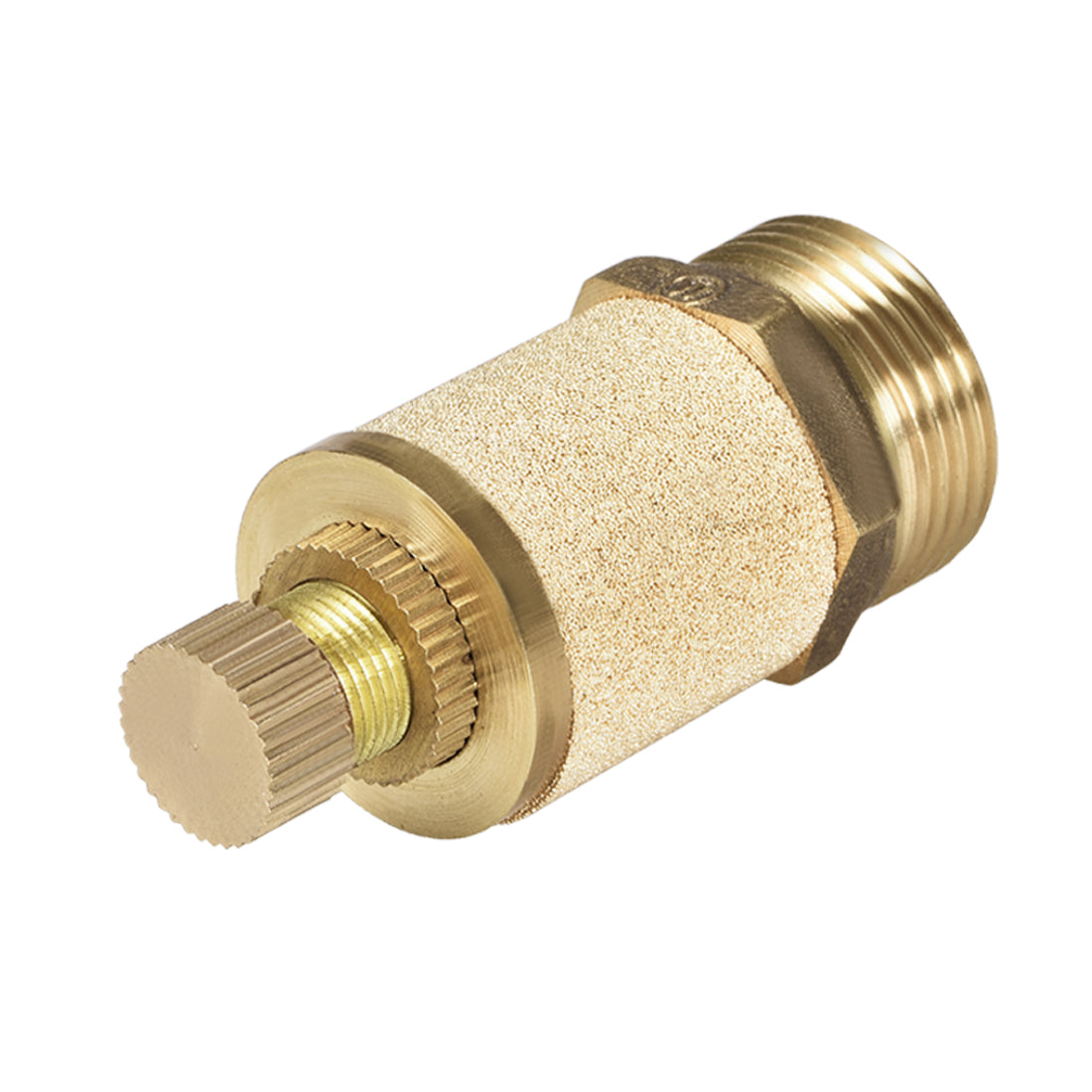 Harfington Sintered Bronze Exhaust Muffler Top Adjustable  - Brass Body Pneumatic Air Muffler Air Flow Speed Controller Brass Flow Control Muffler