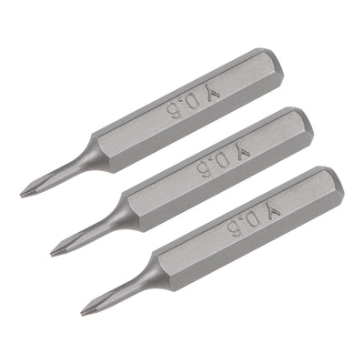 Harfington Screwdriver Bits 3pcs 5/32 Inch Hex Shank Y0.6 Screwdriver Bit Set 28mm Length S2 Screw Driver Kit Tools