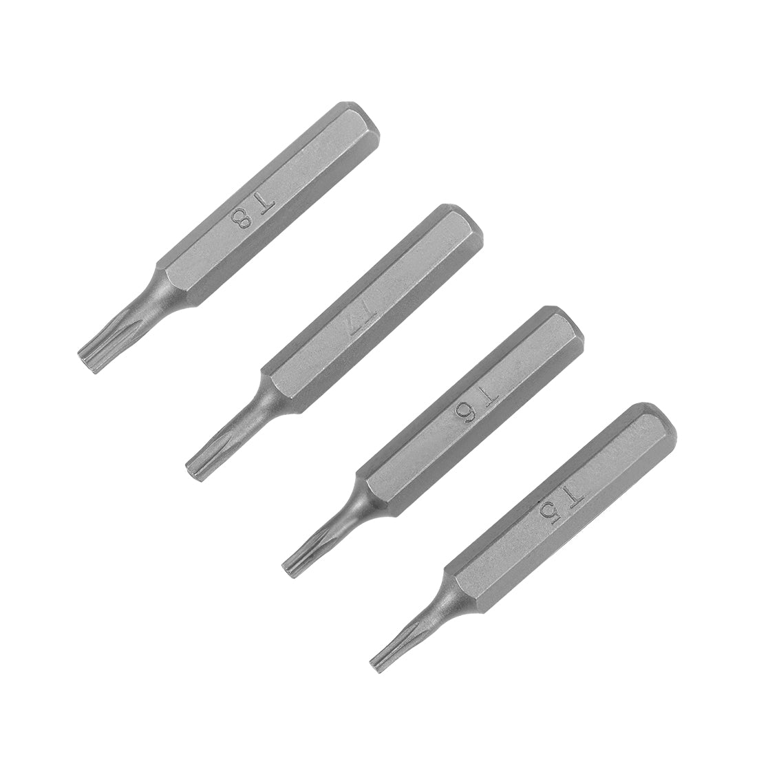 Harfington Torx Bits Set 4pcs 5/32 Inch Hex Shank T5 T6 T7 T8 Screwdriver Bit Set 28mm Length S2 Screw Driver Kit Tools