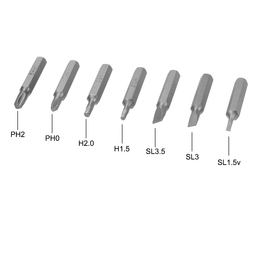 Harfington Screwdriver Bits Set 7pcs 5/32 Inch Hex Shank Phillips Slotted Hex Screwdriver Bit Set 28mm Length S2 Screw Driver Kit Tools