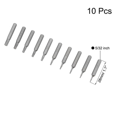 Harfington Torx Bits Set 10pcs 5/32 Inch Hex Shank T2-T20 Screwdriver Bit Set 28mm Length S2 Screw Driver Kit Tools
