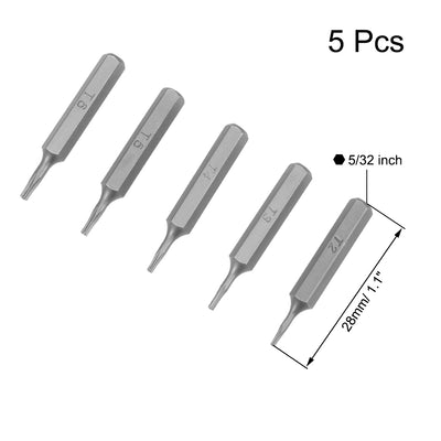 Harfington Torx Bits Set 5pcs 5/32 Inch Hex Shank T2 T3 T4 T5 T6 Screwdriver Bit Set 28mm Length S2 Screw Driver Kit Tools