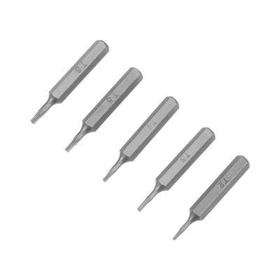 Harfington Torx Bits Set 5pcs 5/32 Inch Hex Shank T2 T3 T4 T5 T6 Screwdriver Bit Set 28mm Length S2 Screw Driver Kit Tools