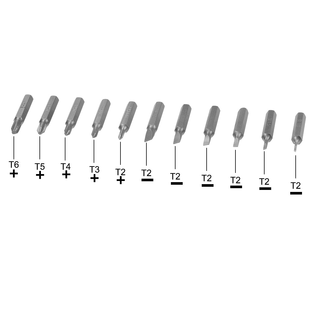 Harfington Screwdriver Bits Set 11pcs 5/32 Inch Hex Shank Phillips Slotted Screwdriver Bit Set 28mm Length S2 Screw Driver Kit Tools