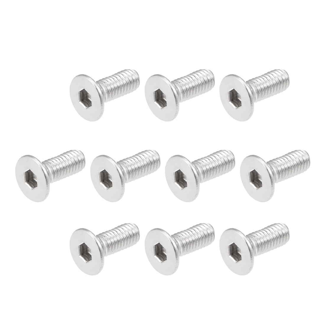 Harfington Flat Head Machine Screws Inner Hex Screw 304 Stainless Steel Fasteners Bolt 80pcs