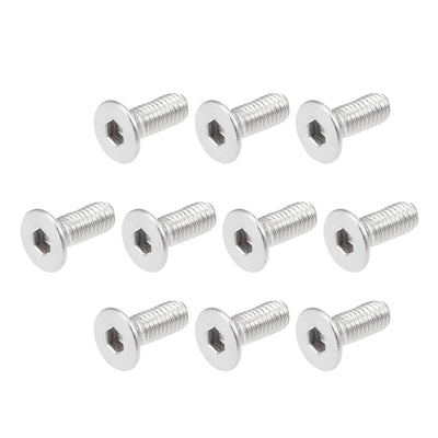 Harfington Flat Head Machine Screws Inner Hex Screw 304 Stainless Steel Fasteners Bolt 80pcs