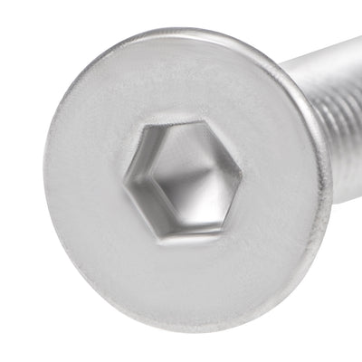 Harfington M3x10mm Flat Head Machine Screws Inner Hex Screw 304 Stainless Steel Fasteners Bolts 40Pcs