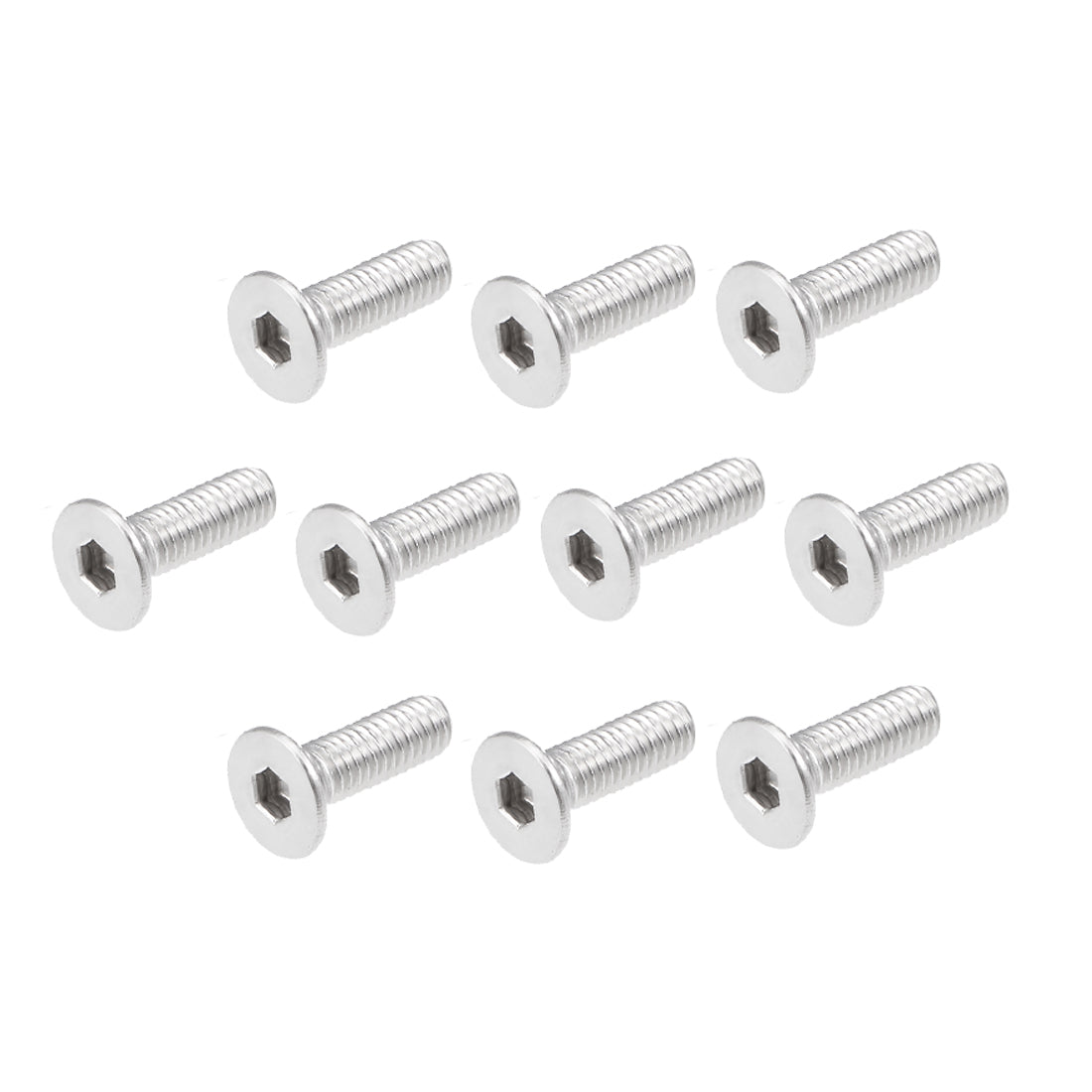 Harfington Flat Head Machine Screws Inner Hex Screw 304 Stainless Steel Fasteners Bolt 80pcs