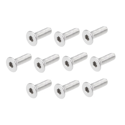 Harfington Flat Head Machine Screws Inner Hex Screw 304 Stainless Steel Fasteners Bolt 80pcs