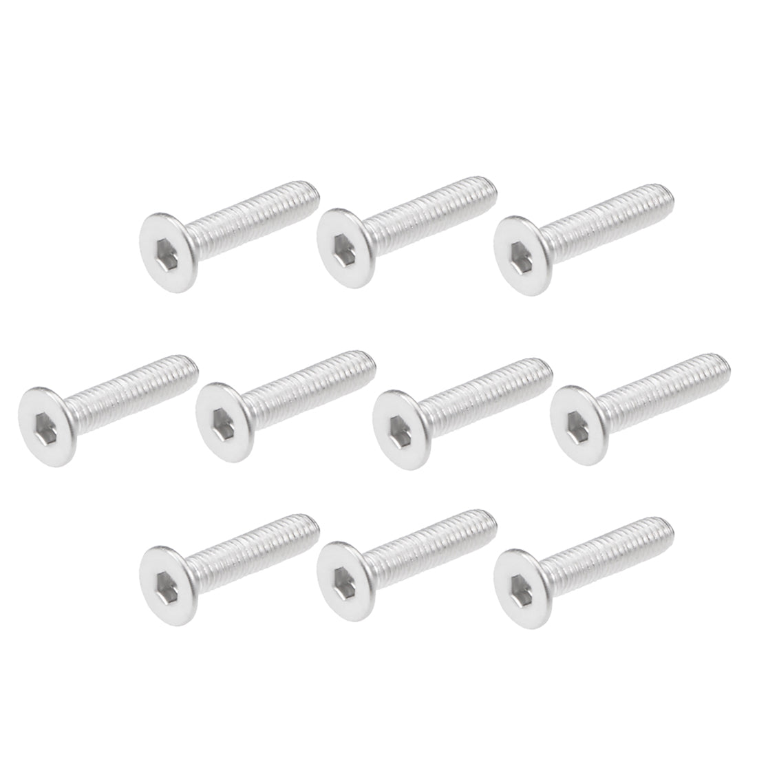 Harfington Flat Head Machine Screws Inner Hex Screw 304 Stainless Steel Fasteners Bolt 80pcs