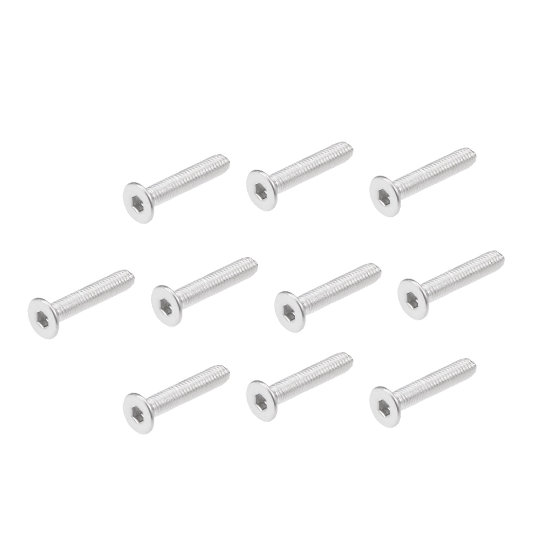 Harfington Flat Head Machine Screws Inner Hex Screw 304 Stainless Steel Fasteners Bolt 80pcs