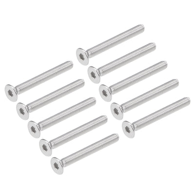 Harfington Flat Head Machine Screws Hex Screw 304 Stainless Steel  Bolts 30Pcs