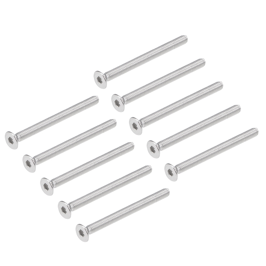 Harfington Flat Head Machine Screws Hex Screw Stainless Steel Fasteners Bolts 50pcs