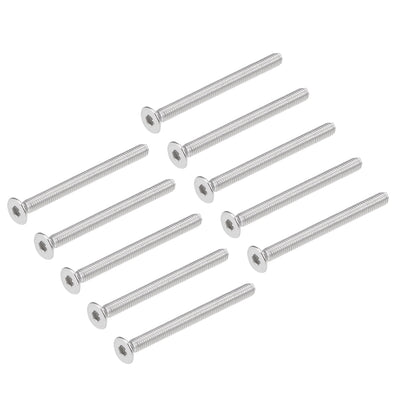 Harfington Flat Head Machine Screws Hex Screw Stainless Steel Fasteners Bolts 50pcs