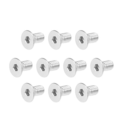 Harfington Flat Head Machine Screws Inner Hex Screw 304 Stainless Steel Fasteners Bolt 80pcs