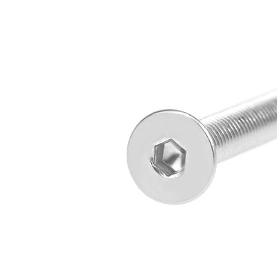 Harfington M4x12mm Flat Head Machine Screws Inner Hex Screw 304 Stainless Steel Fasteners Bolts 40Pcs