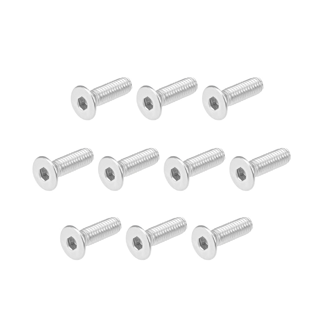 Harfington M4x12mm Flat Head Machine Screws Inner Hex Screw 304 Stainless Steel Fasteners Bolts 40Pcs