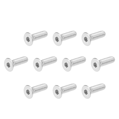 Harfington Flat Head Machine Screws Inner Hex Screw 304 Stainless Steel Fasteners Bolt 80pcs