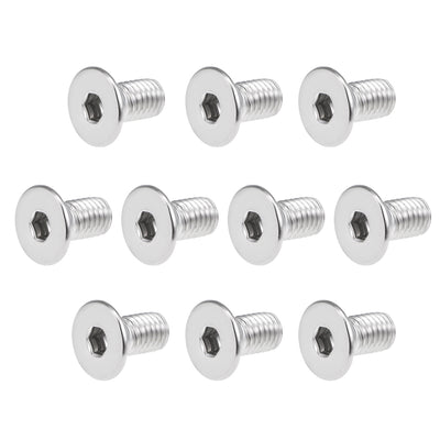 Harfington Flat Head Machine Screws Inner Hex 304 Stainless Steel Fasteners Bolts 40pcs