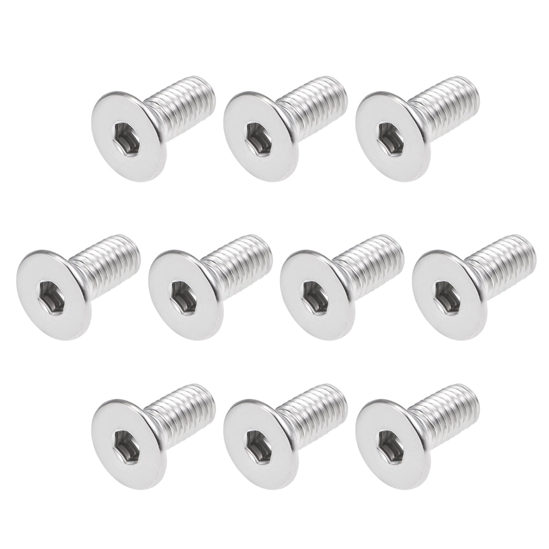 Harfington Flat Head Machine Screws Inner Hex 304 Stainless Steel Fasteners Bolts 40pcs