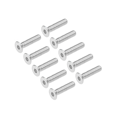 Harfington Flat Head Machine Screws Inner Hex Screw Stainless Steel Bolts 20Pcs