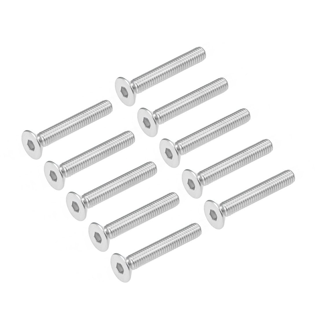 Harfington Flat Head Machine Screws Inner Hex Screw 304 Stainless Steel Bolts 10Pcs