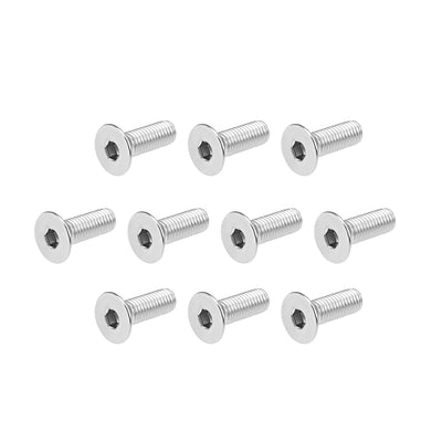 Harfington Flat Machine Screws Inner Hex Screw 304 Stainless Steel Fasteners Bolt