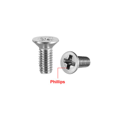 Harfington Flat Head Machine Screws Inner Phillips Screw 304 Steel Fasteners Bolts 50pcs