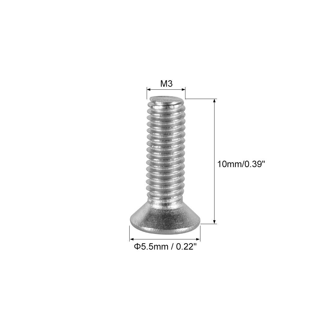 Harfington Flat Head Machine Screws Phillips Cross Screw 304 Stainless Steel Fasteners Bolts 100Pcs