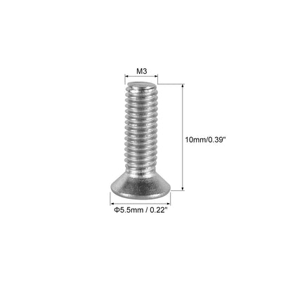 Harfington Flat Head Machine Screws Phillips Cross Screw 304 Stainless Steel Fasteners Bolts 100Pcs