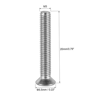 Harfington Flat Head Machine Screws Inner Phillips Screw 304 Steel Fasteners Bolts 50pcs