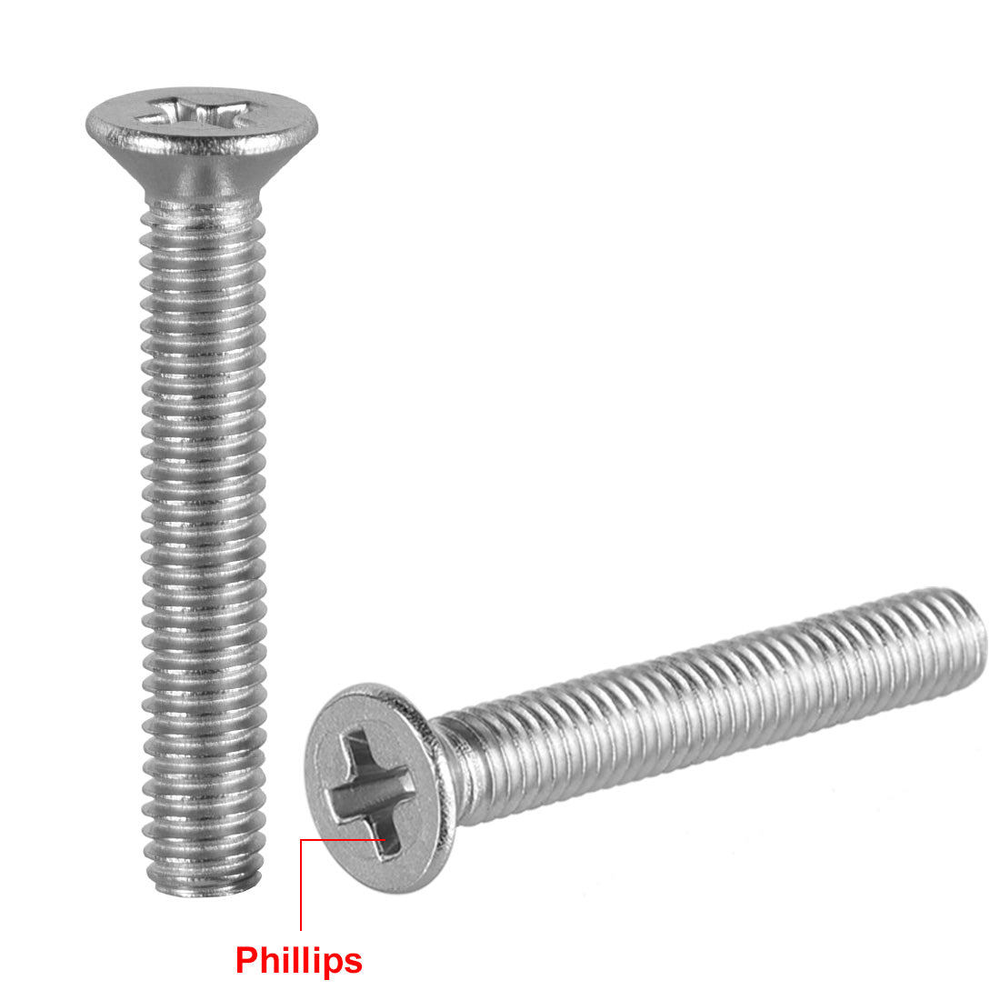 Harfington Flat Head Machine Screws Inner Phillips Screw 304 Steel Fasteners Bolts 50pcs