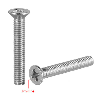 Harfington Flat Head Machine Screws Inner Phillips Screw 304 Steel Fasteners Bolts 50pcs