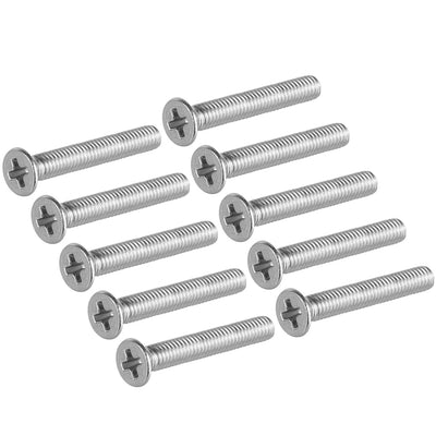 Harfington Flat Head Machine Screws Inner Phillips Screw 304 Steel Fasteners Bolts 50pcs