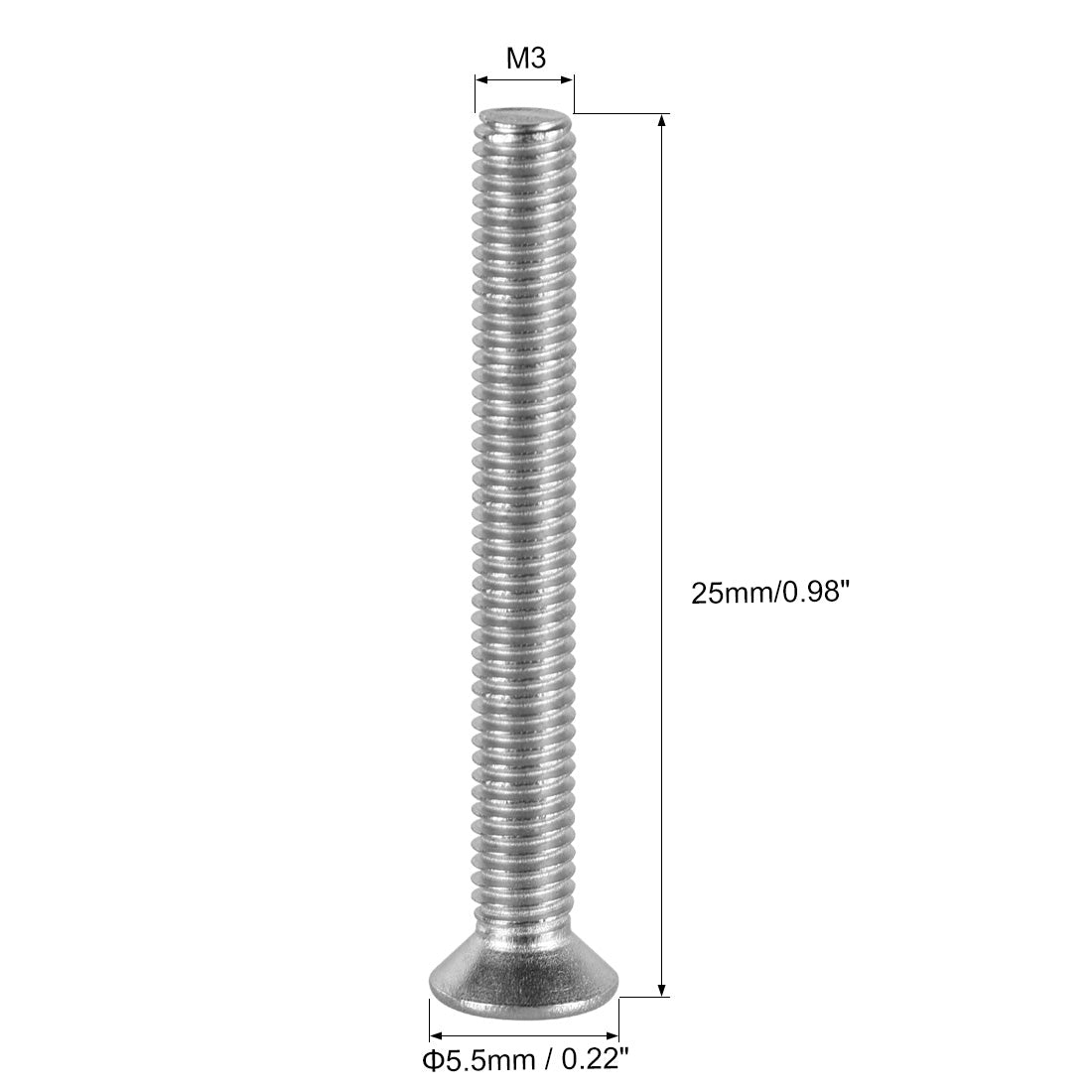 Harfington Flat Head Machine Screws Phillips Cross Screw 304 Stainless Steel Fasteners Bolts 100Pcs