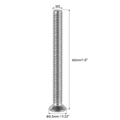 Harfington Flat Head Machine Screws Phillips Cross Screw 304 Stainless Steel Fasteners Bolt 30Pcs